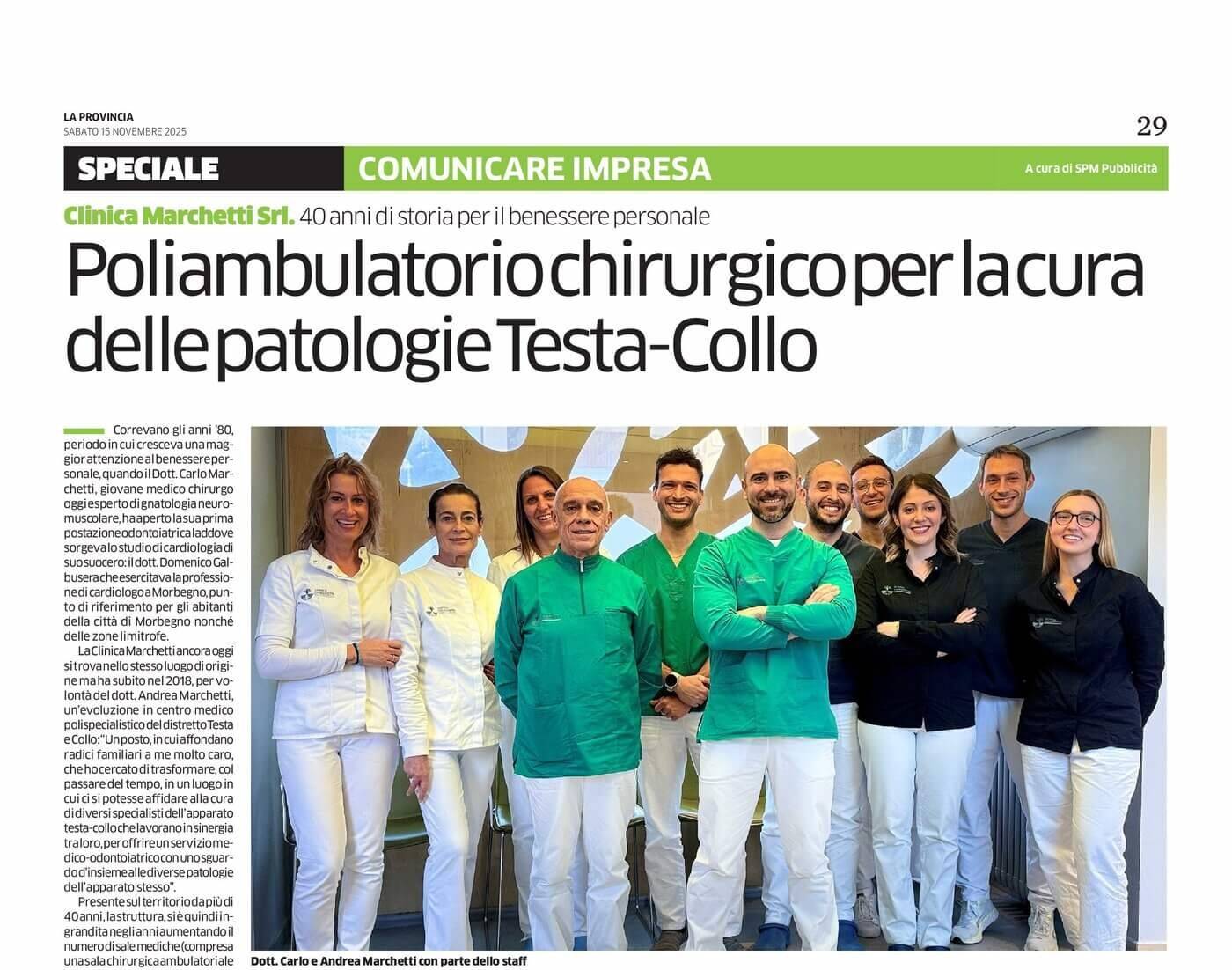 rassegna stampa clinica marchetti - novembre 2025