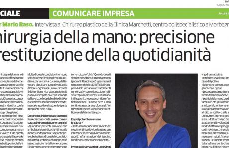 articolo di divulgazione medico-scientifica sulla chirurgia della mano